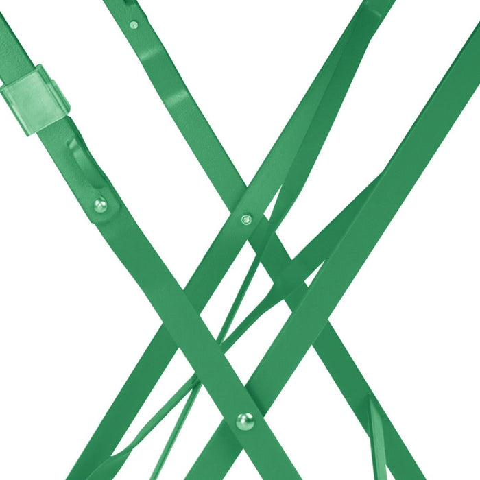 Bolero Perth Forest Green Pavement Style Steel Table Square 600mm Bolero