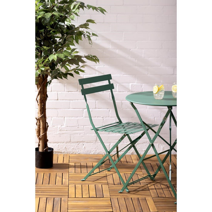 Bolero Perth Forest Green Pavement Style Steel Table Round 600mm Bolero