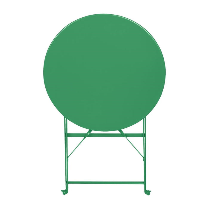 Bolero Perth Forest Green Pavement Style Steel Table Round 600mm Bolero