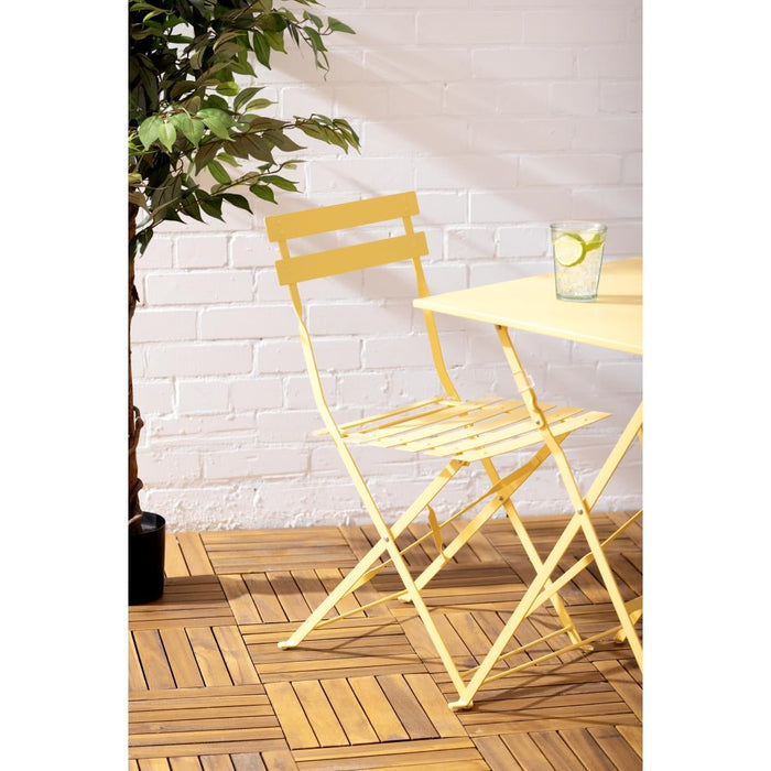 Bolero Perth Mellow Yellow Pavement Style Steel Table Square 600mm Bolero