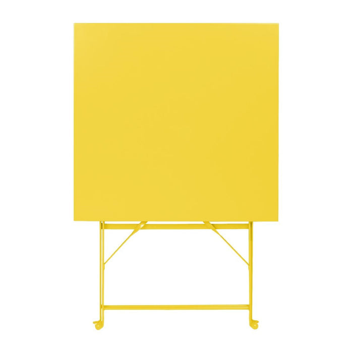 Bolero Perth Mellow Yellow Pavement Style Steel Table Square 600mm Bolero
