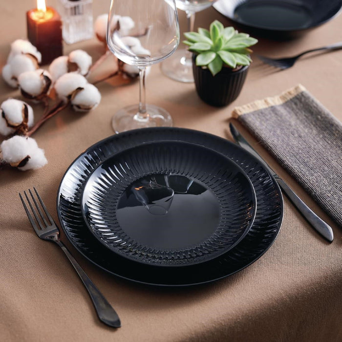 Luminarc Cottage Black Dinner Plates 250mm (24 Pack) Luminarc