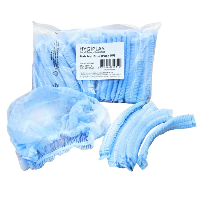 Hygiplas Hair Nets - Blue (50 Pack) Hygiplas
