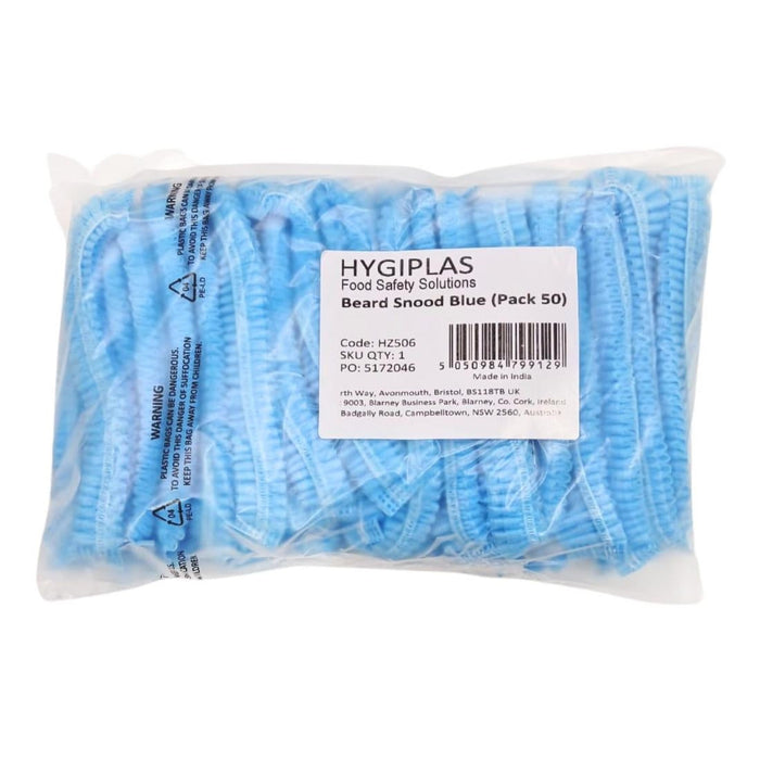 Hygiplas Beard Snoods - Blue (50 Pack) Hygiplas