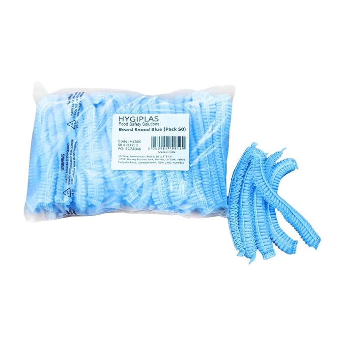 Hygiplas Beard Snoods - Blue (50 Pack) Hygiplas