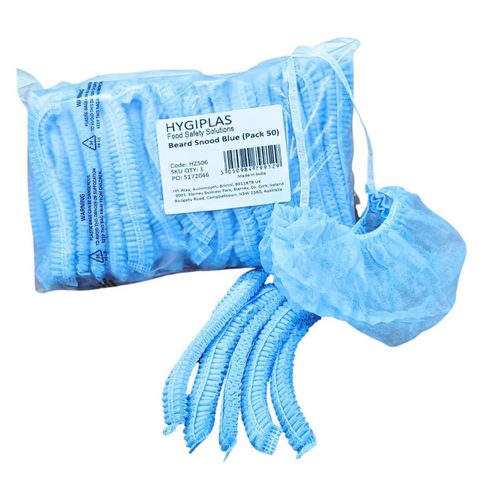 Hygiplas Beard Snoods - Blue (50 Pack) Hygiplas
