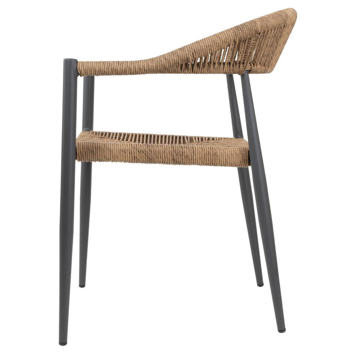 Bolero Eden PE Twist Rattan Outdoor Arm Chair Natural (4 Pack) Bolero