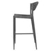 Bolero Eden PE Twist Rattan Outdoor Bar Stool Charcoal (2 Pack) Bolero