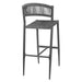 Bolero Eden PE Twist Rattan Outdoor Bar Stool Charcoal (2 Pack) Bolero