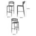Bolero Eden PE Twist Rattan Outdoor Bar Stool Charcoal (2 Pack) Bolero