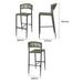 Bolero Eden PE Twist Rattan Outdoor Bar Stool Green (2 Pack) Bolero