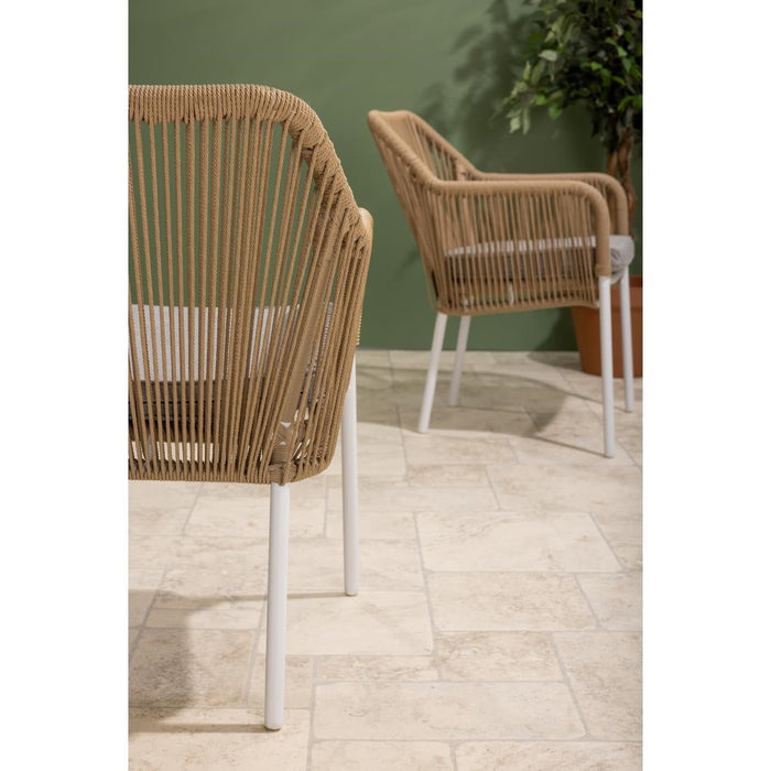 Bolero Bay PE Twist Rattan Outdoor Armchair Honey (2 Pack) Bolero