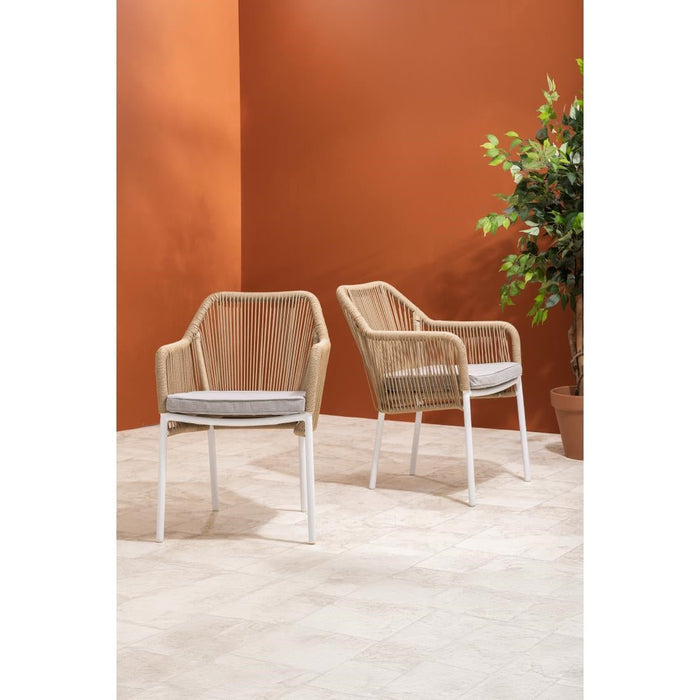 Bolero Bay PE Twist Rattan Outdoor Armchair Honey (2 Pack) Bolero