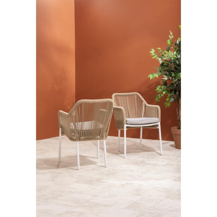 Bolero Bay PE Twist Rattan Outdoor Armchair Honey (2 Pack) Bolero