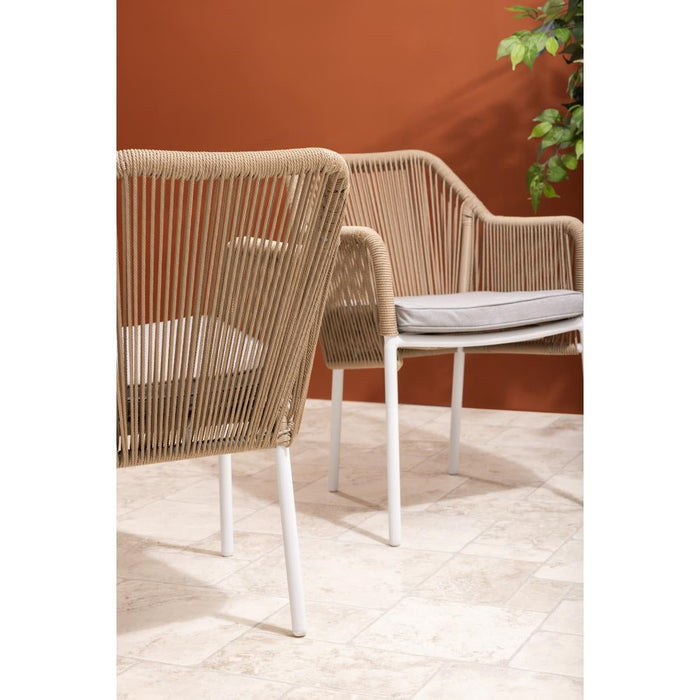 Bolero Bay PE Twist Rattan Outdoor Armchair Honey (2 Pack) Bolero