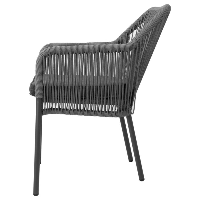 Bolero Bay PE Twist Rattan Outdoor Armchair Charcoal (2 Pack) Bolero