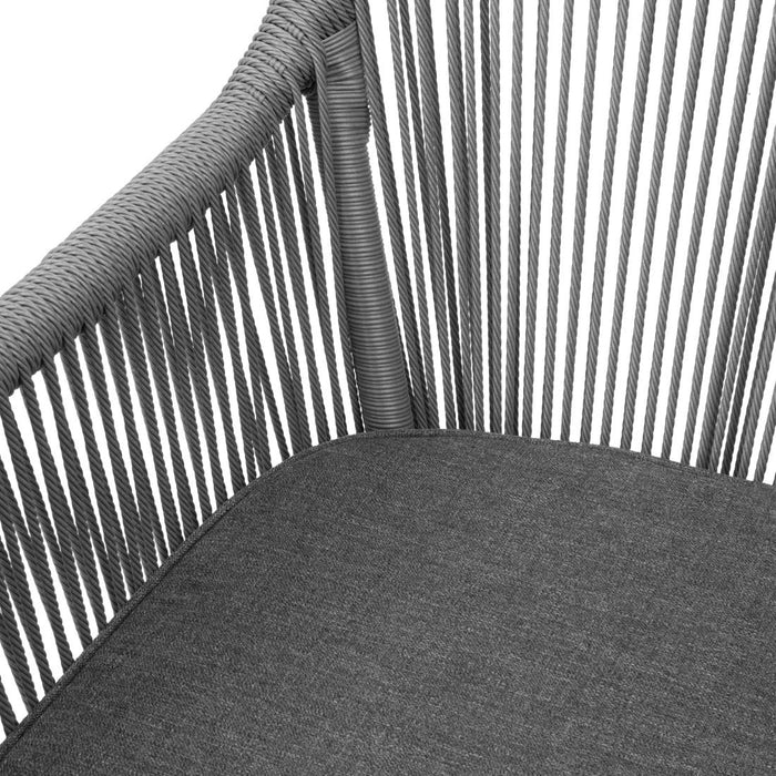 Bolero Bay PE Twist Rattan Outdoor Armchair Charcoal (2 Pack) Bolero