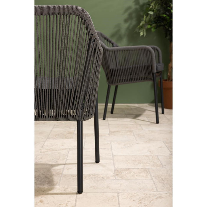 Bolero Bay PE Twist Rattan Outdoor Armchair Charcoal (2 Pack) Bolero
