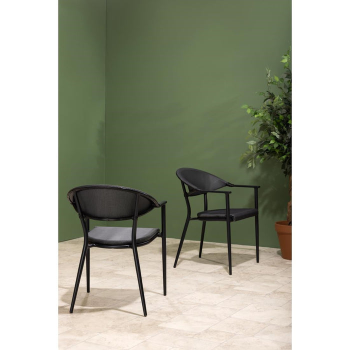 Bolero Santiago Outdoor Armchairs Black (4 Pack) Bolero