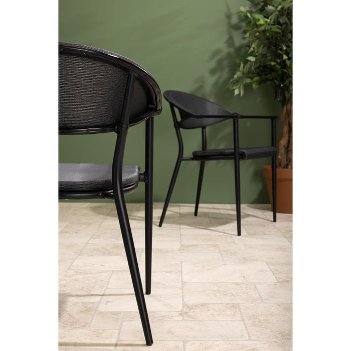 Bolero Santiago Outdoor Armchairs Black (4 Pack) Bolero