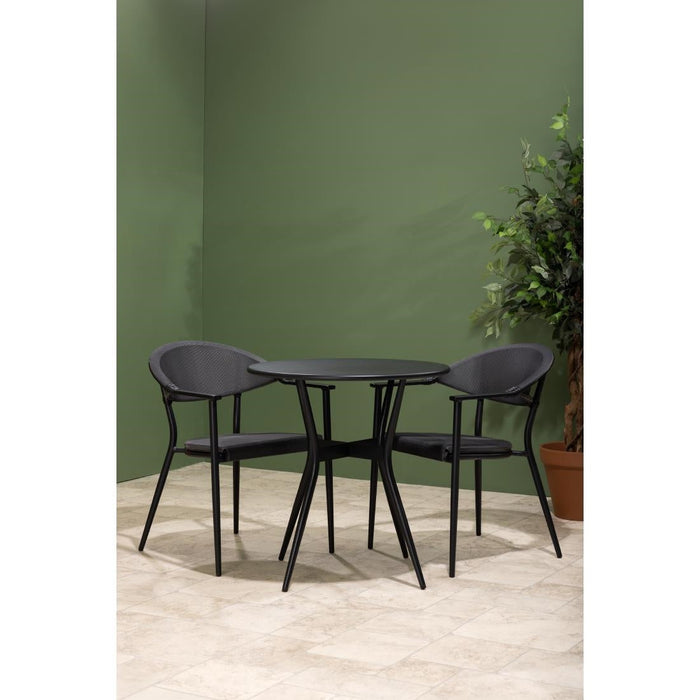 Bolero Santiago Outdoor Armchairs Black (4 Pack) Bolero