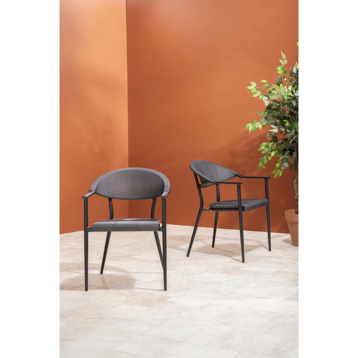 Bolero Santiago Outdoor Armchairs Black (4 Pack) Bolero