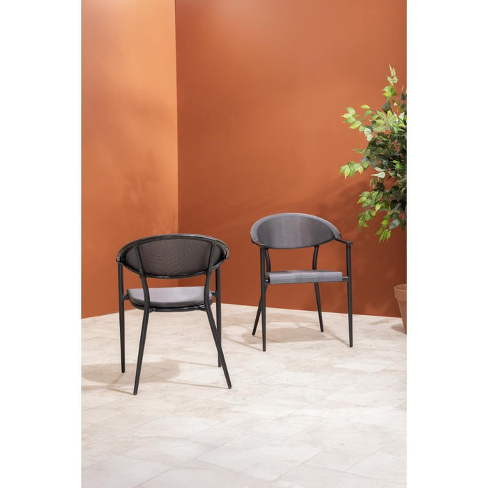 Bolero Santiago Outdoor Armchairs Black (4 Pack) Bolero