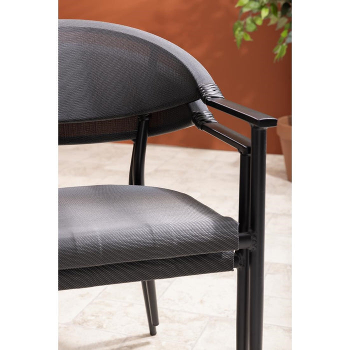 Bolero Santiago Outdoor Armchairs Black (4 Pack) Bolero