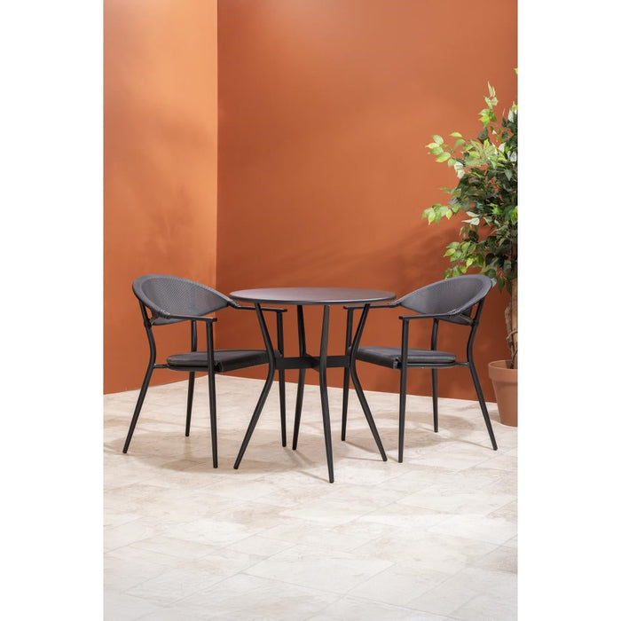 Bolero Santiago Outdoor Armchairs Black (4 Pack) Bolero