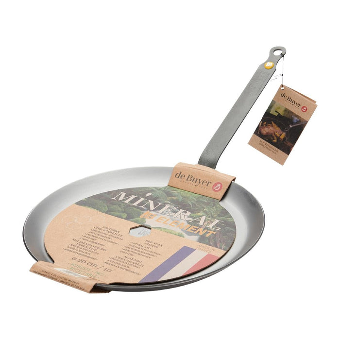 De Buyer Mineral B Steel Round Pancake Pan 26cm De Buyer