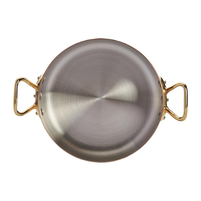 De Buyer Inocuivre Copper Saute Pan with Lid & Brass Handles 20cm De Buyer