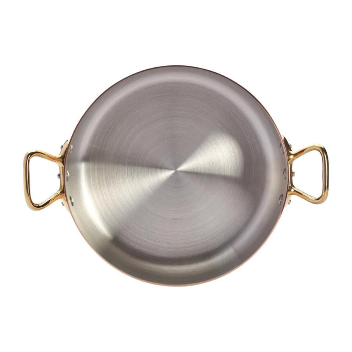De Buyer Inocuivre Copper Saute Pan with Lid & Brass Handles 24cm De Buyer