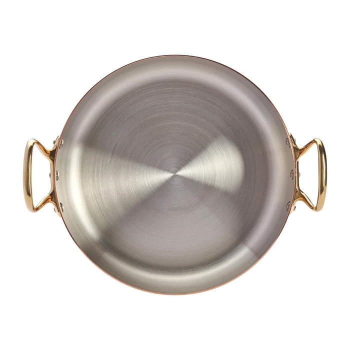 De Buyer Inocuivre Copper Saute Pan with Lid & Brass Handles 28cm De Buyer