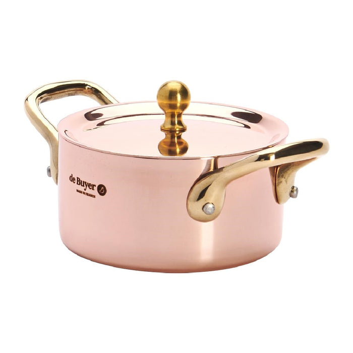 De Buyer Inocuivre Mini Saucepan with Brass Handles 10cm De Buyer