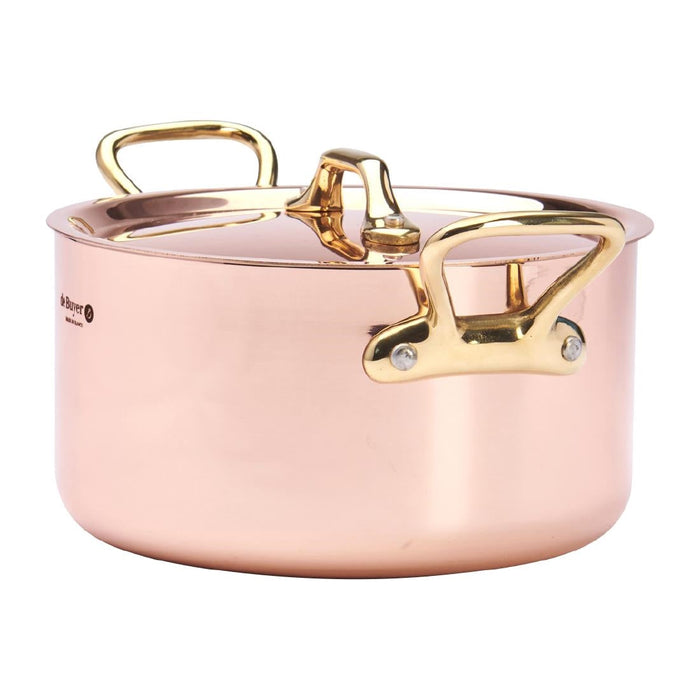 De Buyer Inocuivre Round Stewpan with Lid Brass 16cm De Buyer