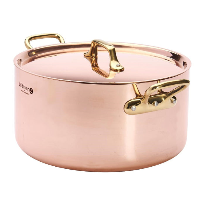 De Buyer Inocuivre Round Stewpan with Lid Brass 24cm De Buyer