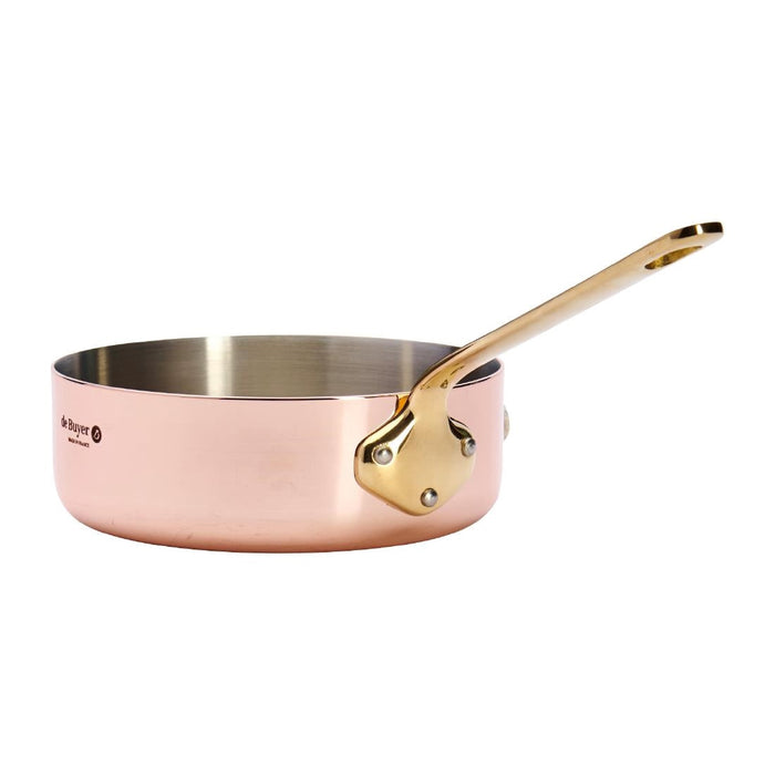 De Buyer Inocuivre Copper Saute Pan with Brass Handle 16cm De Buyer