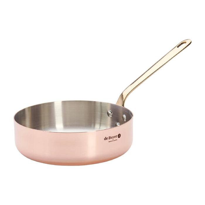 De Buyer Inocuivre Copper Saute Pan with Brass Handle 20cm De Buyer