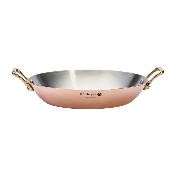 De Buyer Inocuivre Round Dish with Brass Handles 24cm De Buyer