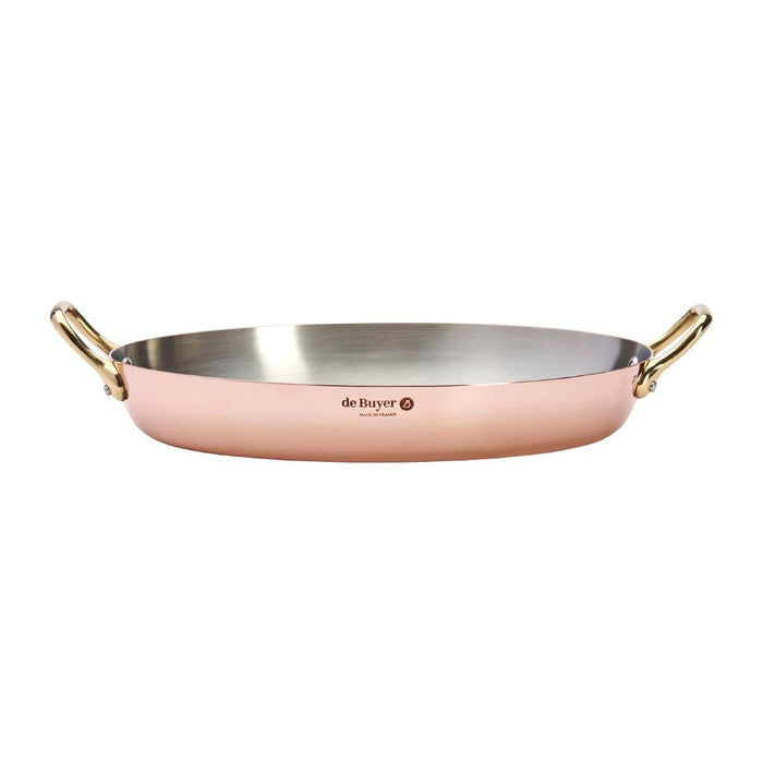 De Buyer Inocuivre Oval Dish with Brass Handles 32cm De Buyer