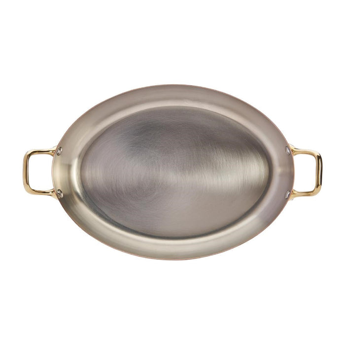 De Buyer Inocuivre Oval Dish with Brass Handles 32cm De Buyer