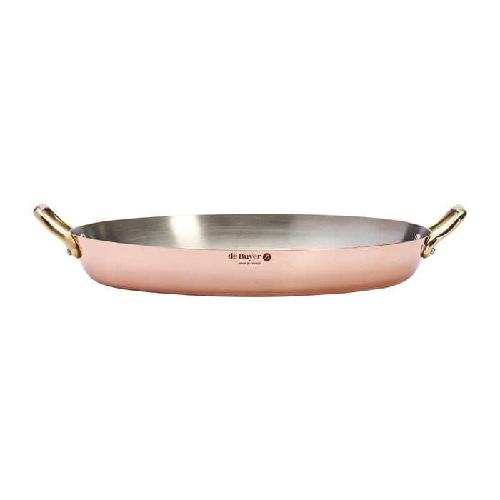 De Buyer Inocuivre Oval Dish with Brass Handles 36cm De Buyer