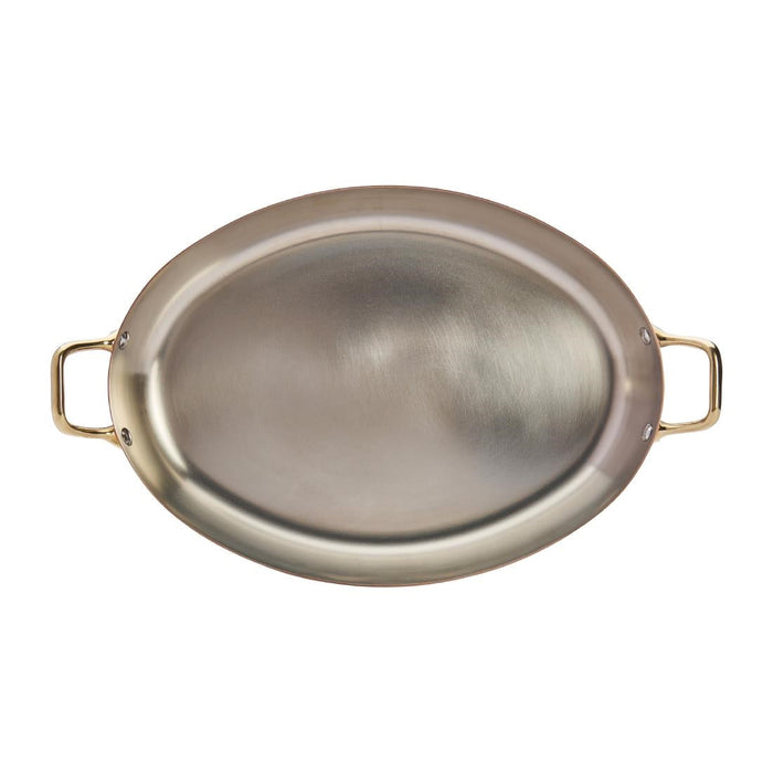 De Buyer Inocuivre Oval Dish with Brass Handles 36cm De Buyer