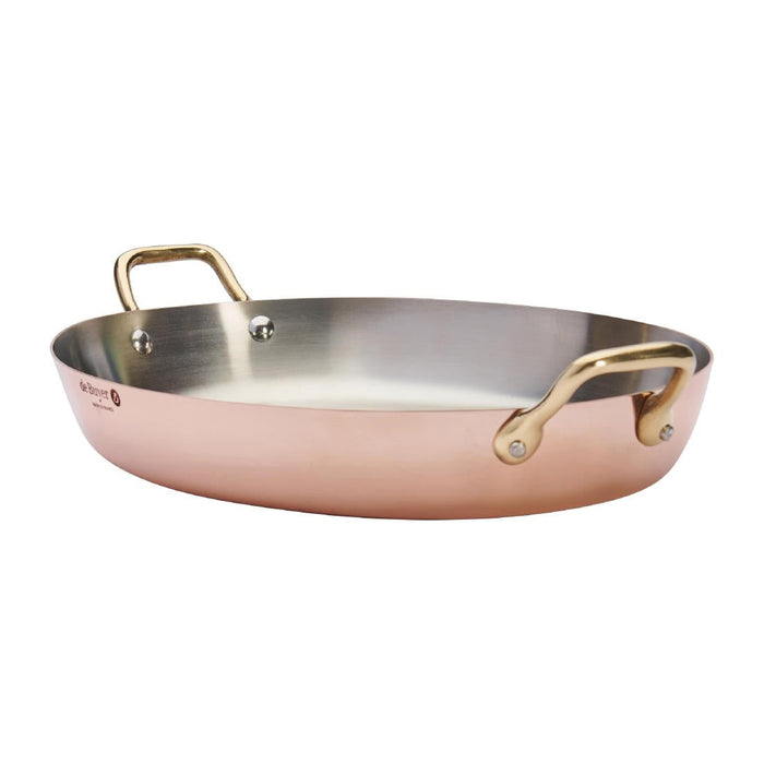 De Buyer Inocuivre Oval Dish with Brass Handles 36cm De Buyer