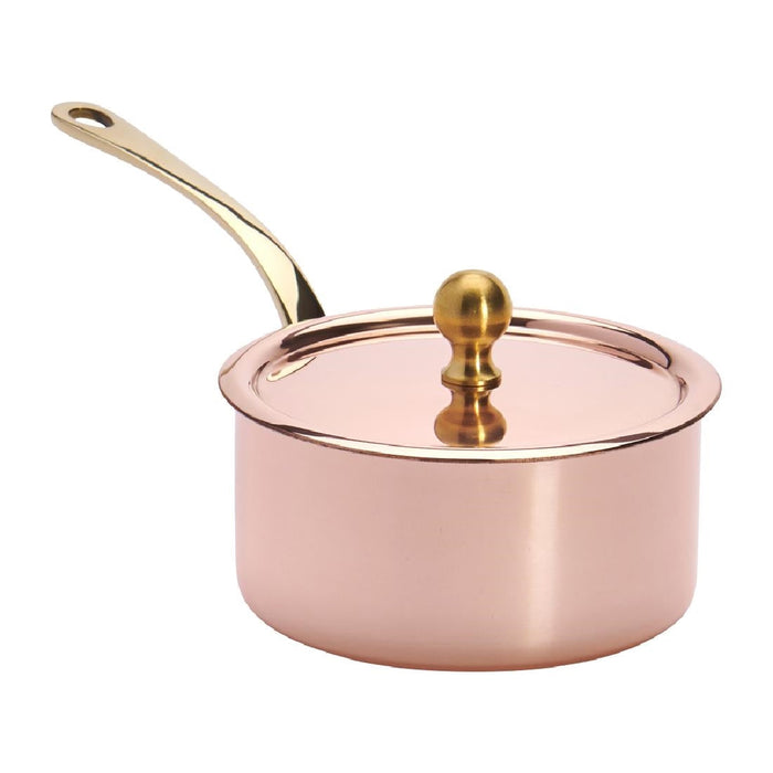 De Buyer Inocuivre Mini Sauce Pan with Lid Brass 9cm De Buyer