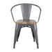 Bolero Bistro Curve Armchairs with Wooden Seat Pad Gunmetal (4 Pack) Bolero