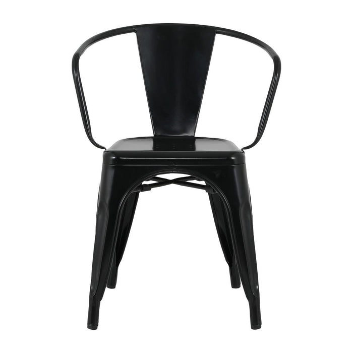 Bolero Bistro Curve Armchairs Black (4 Pack) Bolero