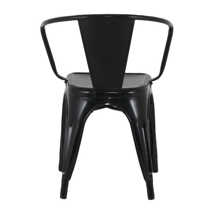 Bolero Bistro Curve Armchairs Black (4 Pack) Bolero