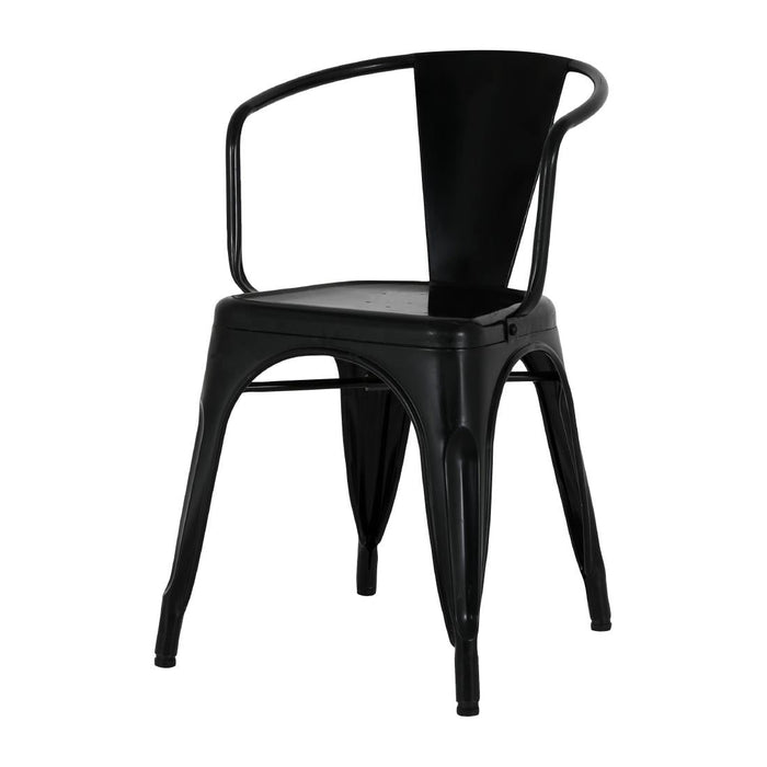 Bolero Bistro Curve Armchairs Black (4 Pack) Bolero