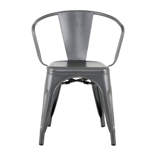 Bolero Bistro Curve Armchairs Gunmetal (4 Pack) Bolero